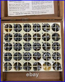 KINGSLEY HOT FOIL STAMP 18pt GOUDY CURSIVE TYPE PRINT CAPS LOWER CASE 2 BOXES A