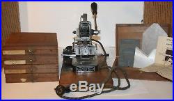 KINGSLEY Hot Foil Stamp Machine 1st GENeration 1930s-70s with TYPE & ACCESSORIES