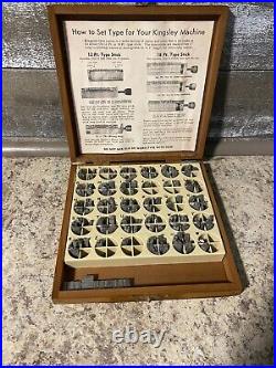 KINGSLEY Hot Foil Stamping Machine Font Set in Original Wooden Case #18