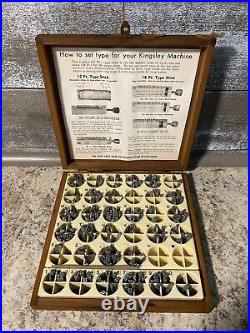 KINGSLEY Hot Foil Stamping Machine Font Set in Original Wooden Case #9