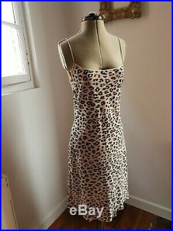 Kate Moss Equipment SOLD OUT leopard print strappy silk slip dress medium