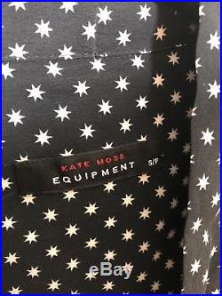 Kate Moss X Equipment Silk Star Print Blouse in Black Size S