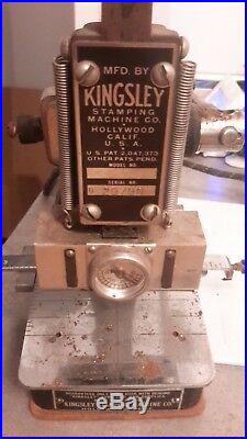 Kingsley Hot Foil Stamp Machine With Accesories Antique Vintage No Model