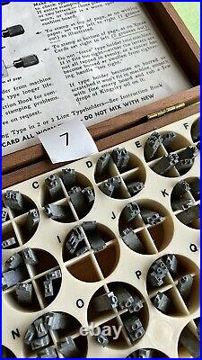 Kingsley Hot Foil Stamping Machine Type Font Set Box (box #7)