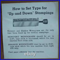 Kingsley Hot Foil Stamping Machine Type Set 36pt. Newport All CAPS