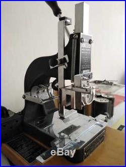 Kingsley Hot Foil Stamping Machine with accessories and Boxes of Type Sets