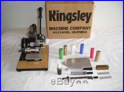 Kingsley Hot Stamping Machine M-75 A with Accessories Very Nice