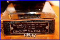 Kingsley Machine Model M-50 Hot Foil Stamping Machine Tested and Working M50