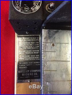 Kingsley Stamping Machine Co. Hollywood Ca. Stamping Machine Serial 17218