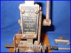 Kingsley gold (foil) stamping machine, ca. 1936