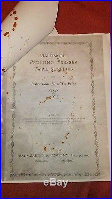 LETTERPRESS PRINTING PRESS 1800's RARE BALTIMORE NO. 11 card small Antique vtg