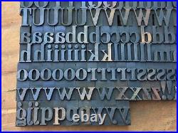 Large Antique VTG TUBBS Wood Letterpress Print Type Block A-Z Letters Comp Set