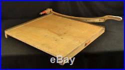 Large Old Industrial Vintage 25 Guillotine Paper Cutter Ingento #1162 Cuts Well