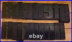 Large Vintage Wooden Letterpress Alphabet 110mm tall