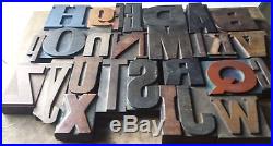 Large letterpress ALPHABET 26 letter printing block set, type, wooden font #9