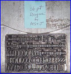 Letterpress Antique metal type Two-line Great Primer Unique Caps and l. C. Only