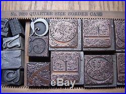 Letterpress Metal Type Initials in a Quarter Size Border Case
