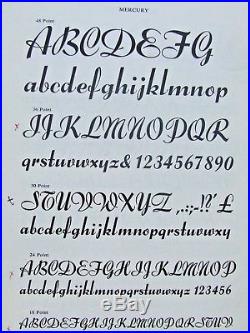 Letterpress Printing Adana 36pt MERCURY SCRIPT Stephenson Blake Type Complete
