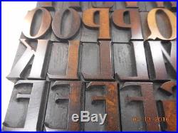 Letterpress Printing Antique Wood Type Font Cap's & #'s 75 Pieces 1 Inch Tall
