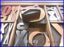 Letterpress Printing Antique Wood Type Graphic Design X & O Mix In Type Tray