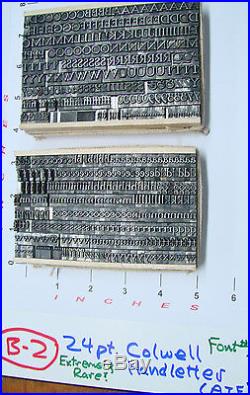 Letterpress Type 24 pt. Colwell Handletter (ATF) Extemely Rare Font 2