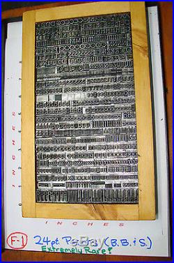 Letterpress Type 24 pt. Parsons (B. B. &S.) Extremely Rare
