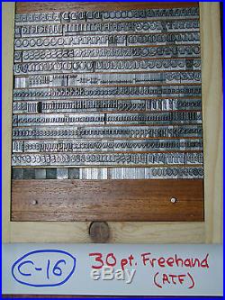 Letterpress Type 30 pt. Freehand (ATF) Excellent Condition RARE