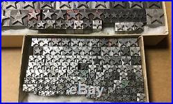 Letterpress Type Decorative Stars. 36, 24, 18, 14 and 8 Pt 205 pieces