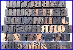 Letterpress WOOD Type 1 5/16 ALPHABET 129pcs Exceptional RARE DESIGN Typeface
