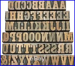 Letterpress WOOD Type 1 5/16 ALPHABET 59pcs Superb Colour & Design Typeface