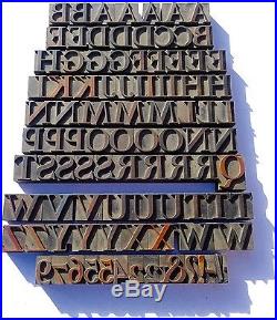 Letterpress WOOD Type 1 5/16 ALPHABET 94pcs VERY RARE Decorative Typeface