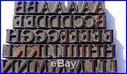 Letterpress WOOD Type 1 5/16 ALPHABET 94pcs VERY RARE Decorative Typeface