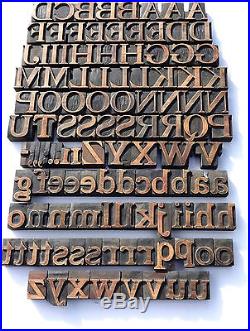 Letterpress WOOD Type 1 5/8 ALPHABET 116pcs Exceptional HAND CARVED Typeface
