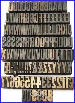 Letterpress WOOD Type 1 ALPHABET + NUMBERS 115pcs Superb SLIM Typeface