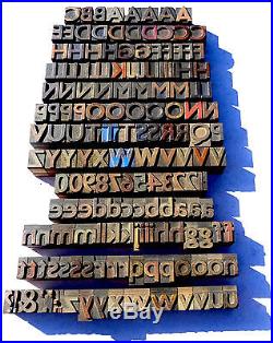 Letterpress WOOD Type 11/16 ALPHABET 168pcs Both U/C & l/c GILL SANS Typeface