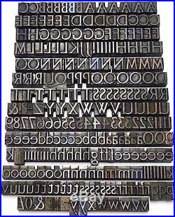 Letterpress WOOD Type 13/16 ALPHABET + NUMBS 262pcs RARE U/C & l/c Alphabet