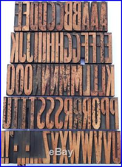 Letterpress WOOD Type 3 5/16 ALPHABET 68ps DeLittle ATLANTIC SANS Cond Font