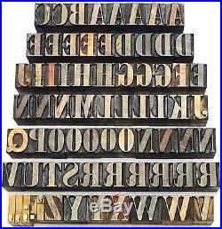 Letterpress WOOD Type 5/8 (16mm) ALPHABET 71pcs Very Rare BODONI Typeface