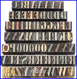 Letterpress WOOD Type 5/8 (16mm) ALPHABET 71pcs Very Rare BODONI Typeface