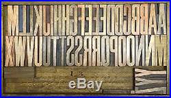 Letterpress WOOD Type 5 ALPHABET 42pcs Rare ULTRA SLIM Typeface