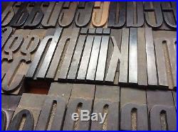 Letterpress Wood Type Full Font Art Deco Condensed Lower
