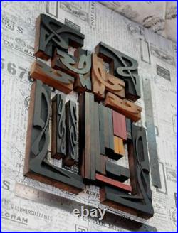 Letterpress border wood printing blocks ornaments decorative Art Nouveau vtg Y