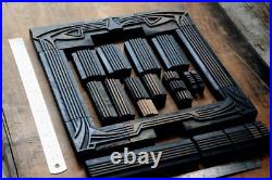 Letterpress border wooden printing blocks ornaments Art Nouveau vintage wood old
