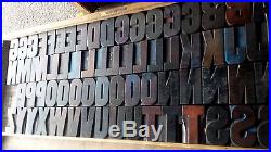 Letterpress set wood letters, printing blocks, wooden alphabet, type, font, fount