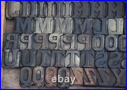 Letterpress wood printing blocks 117 pcs 1.26 tall alphabet type woodtype rare