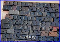 Letterpress wood printing blocks 179 pcs 1.02 tall alphabet type woodtype rare