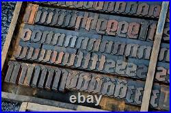 Letterpress wood printing blocks 223pcs 2.13 tall blackletter type woodtype ABC