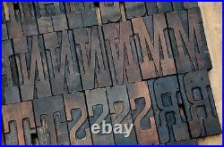 Letterpress wood printing blocks 60 pieces 4.41 tall alphabet type woodtype ABC