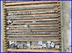 Letterpress wood type characters drawer Antique Morgan Sign Line o Scibe