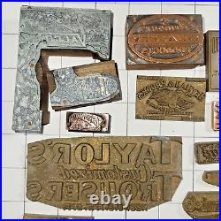 Lot 38 Antique Printing Blocks Plates 1910-1930s CLOTHING advertising brass